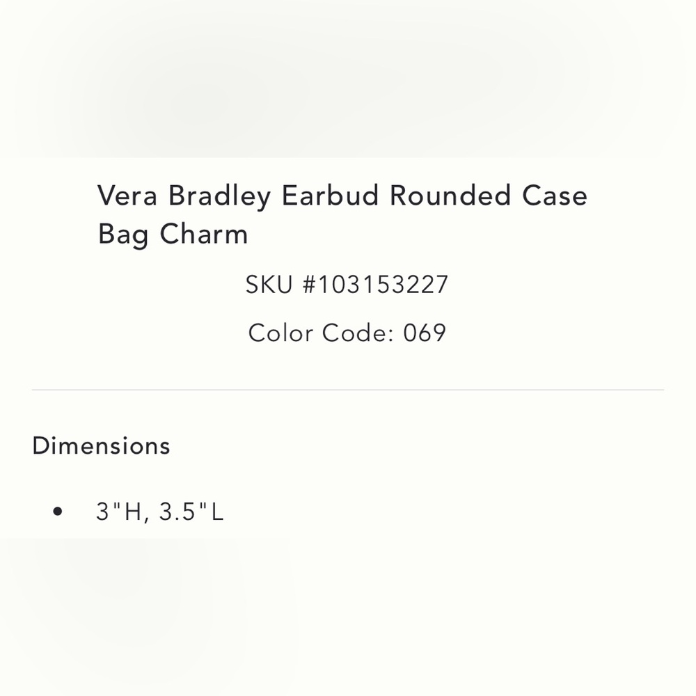 Vera Bradley Earbud Rounded Case Bag Charm Diamond Patchwork Somethin’ Sweet NEW - Picture 4 of 4